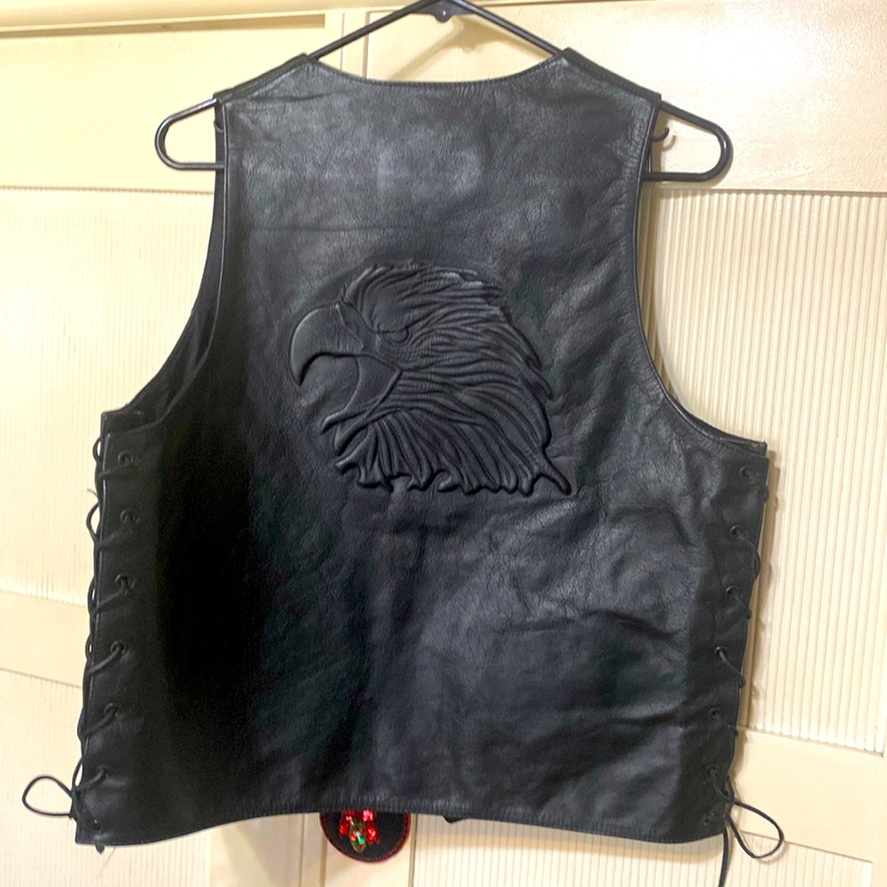 Men’s leather vest, size Medium. New, never worn, no tags